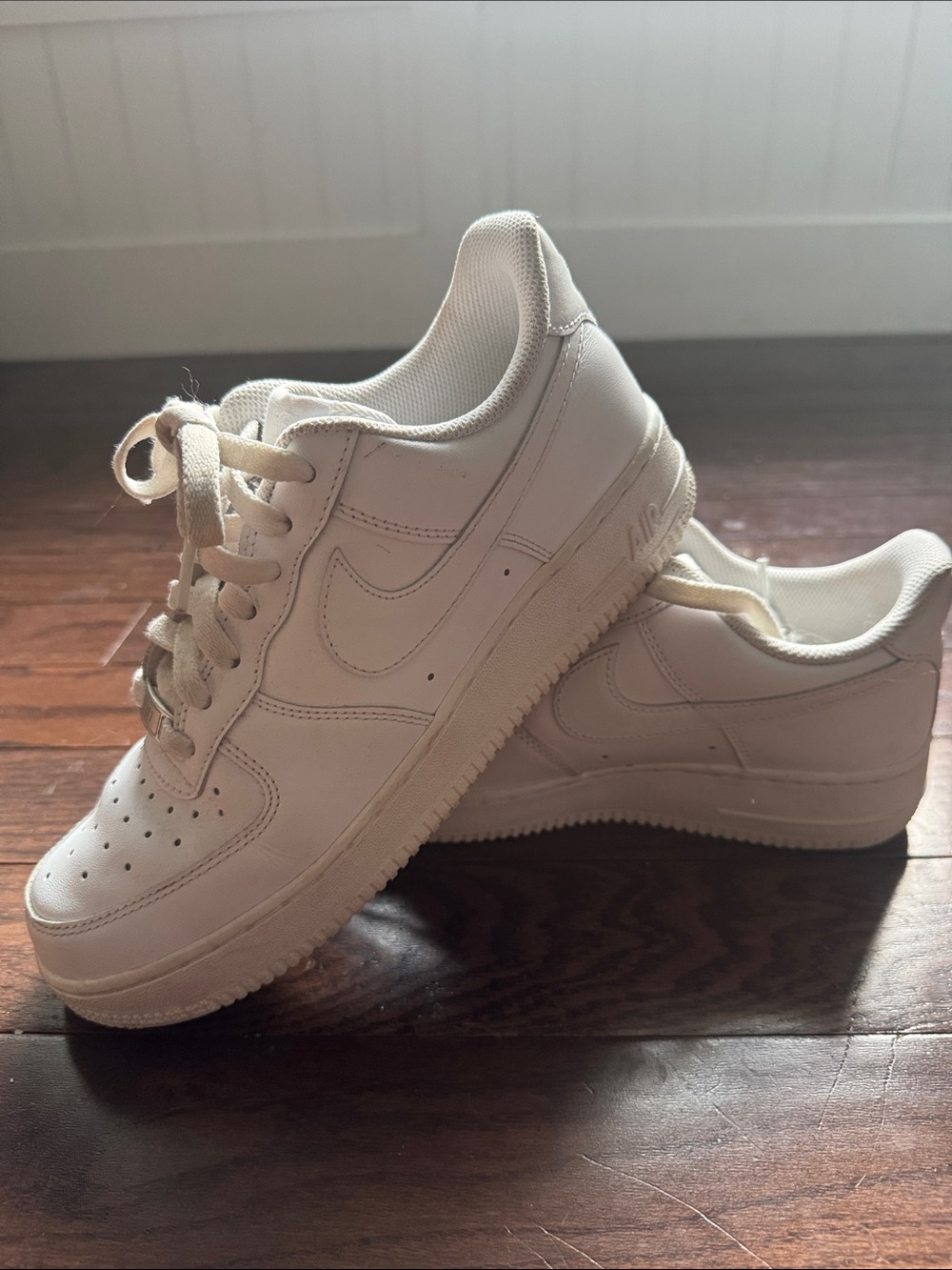 Nike All-white Air Force 1 Low-Top Leather Sneakers